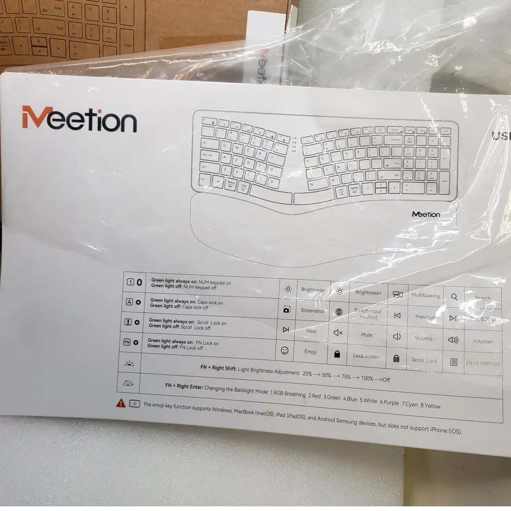 Meetion K2000 Ergonomic Wired Keyboard with Wrist Rest (Black)